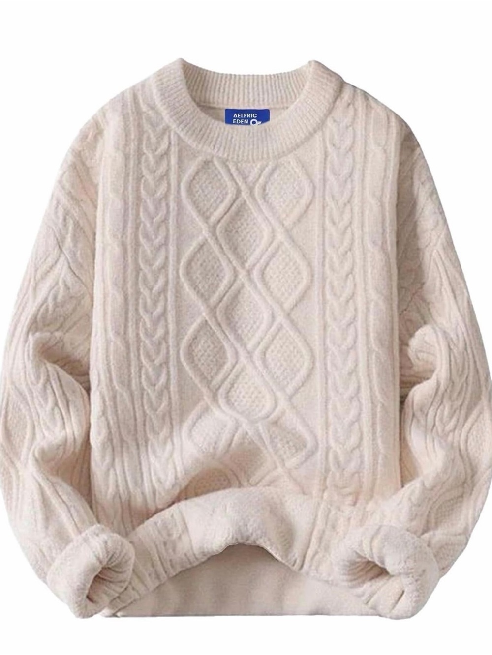 Aelfric Eden Cream Cable Knit Crewneck Sweater - Women